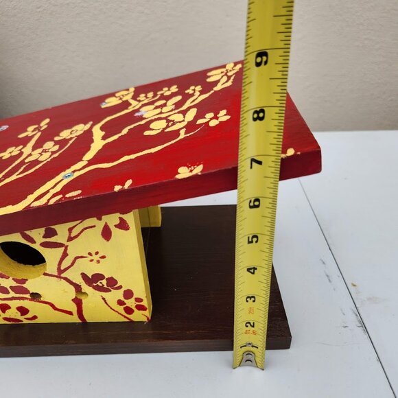 New Handmade Birdhouse Japanese Sakura Flower Design Asian Inspired Hand painted - Picture 12 of 12